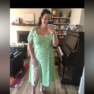 Green floral dress